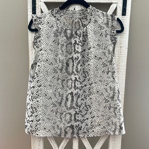 J Crew Animal Print Sleeveless Blouse Size Large